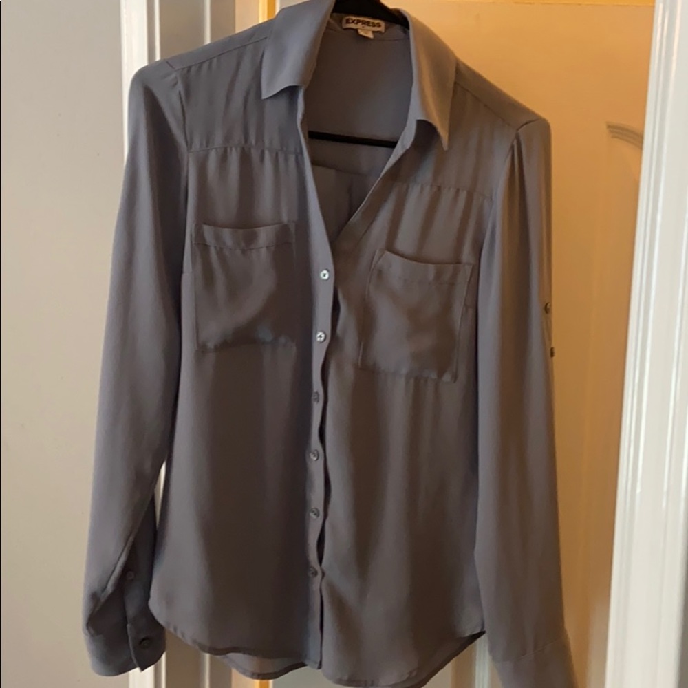 Express grey blouse